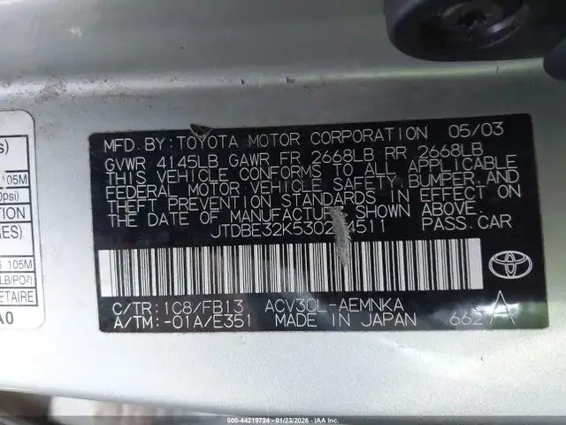 Photo of 2003 Toyota Camry