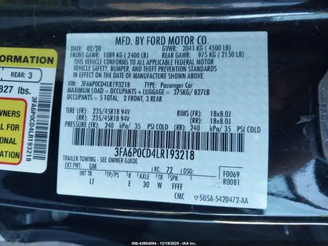 Photo of 2020 Ford Fusion