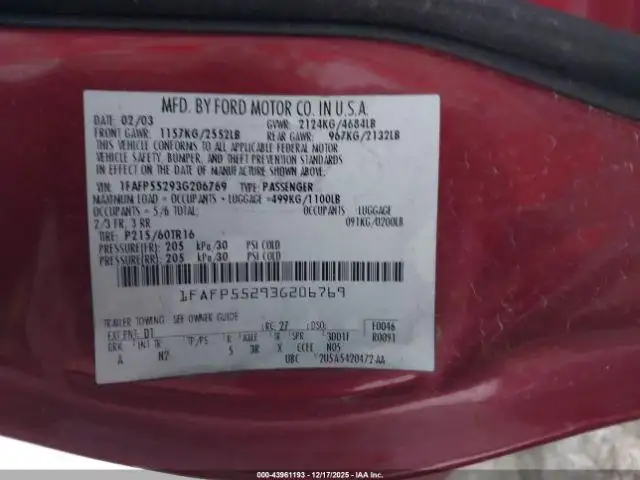 Photo of 2003 Ford Taurus