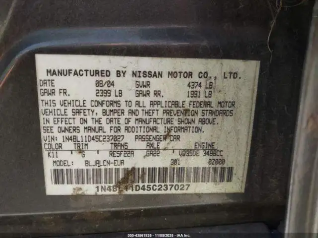 Photo of 2005 Nissan Altima