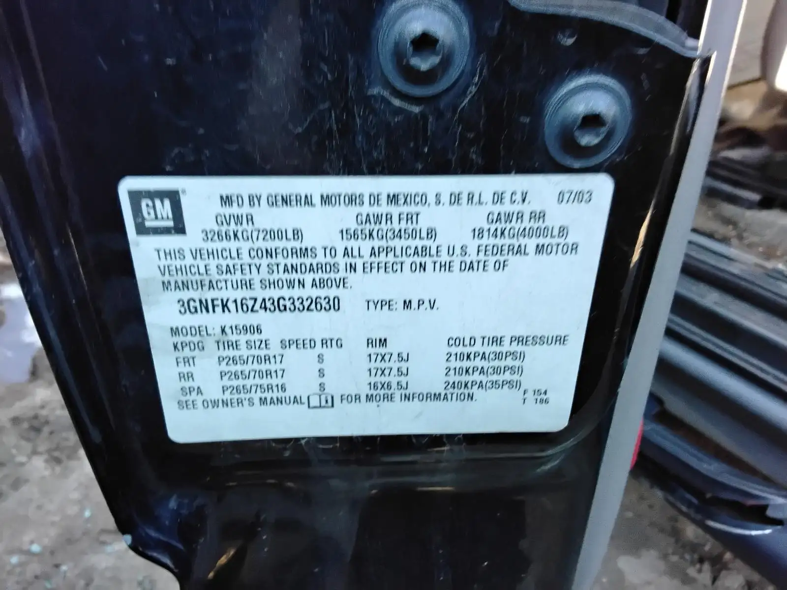 Photo of 2003 Chevrolet Suburban 1500